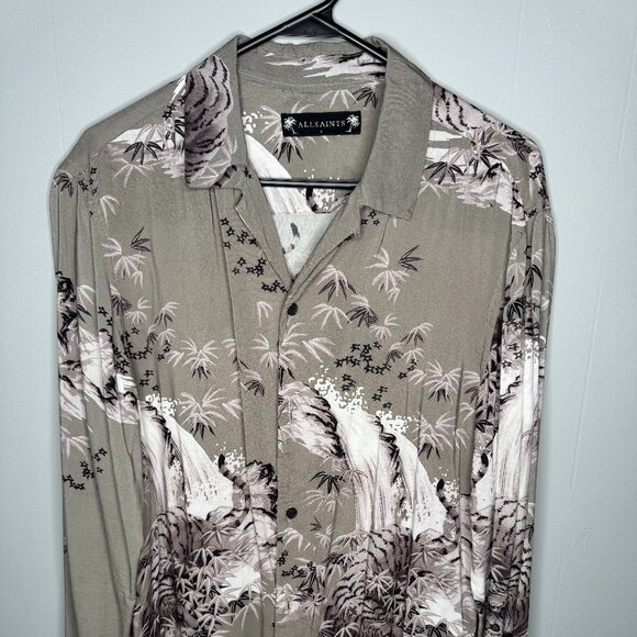 All Saints Standard Fit Long Sleeve Button Down Shirt - Picture 1 of 6